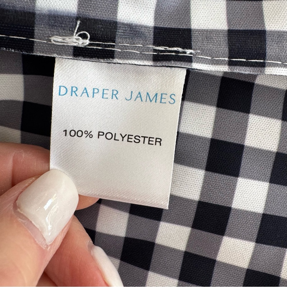 NWT Draper James Raincheck Waterproof Hooded Rain Jacket Navy Gingham M - Picture 13 of 13